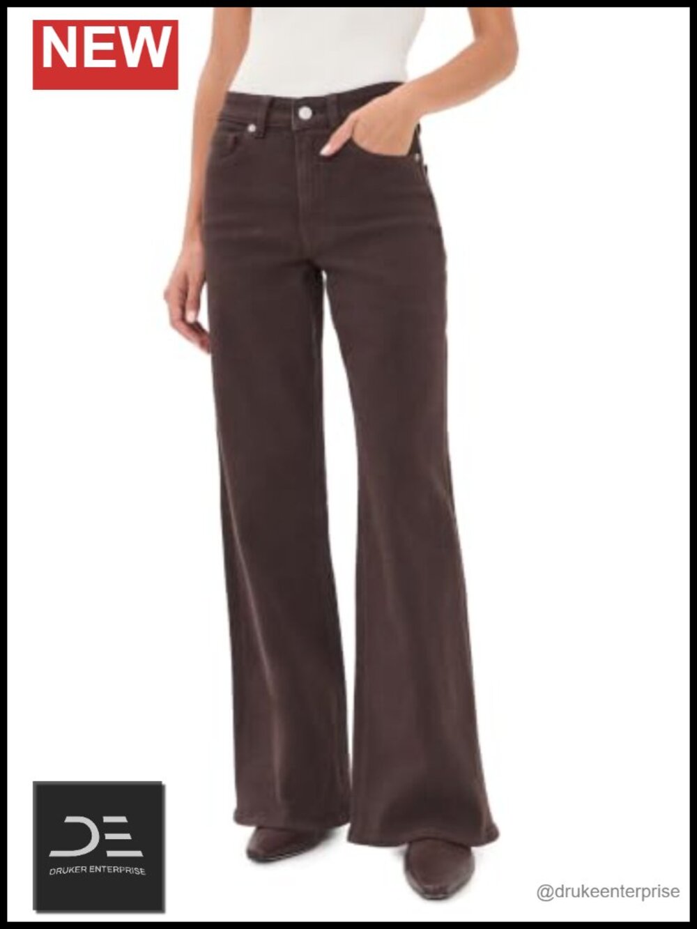 Good Waist Palazzo Ankle Jeans Mid Rise Stretch Denim Wide Leg Flare